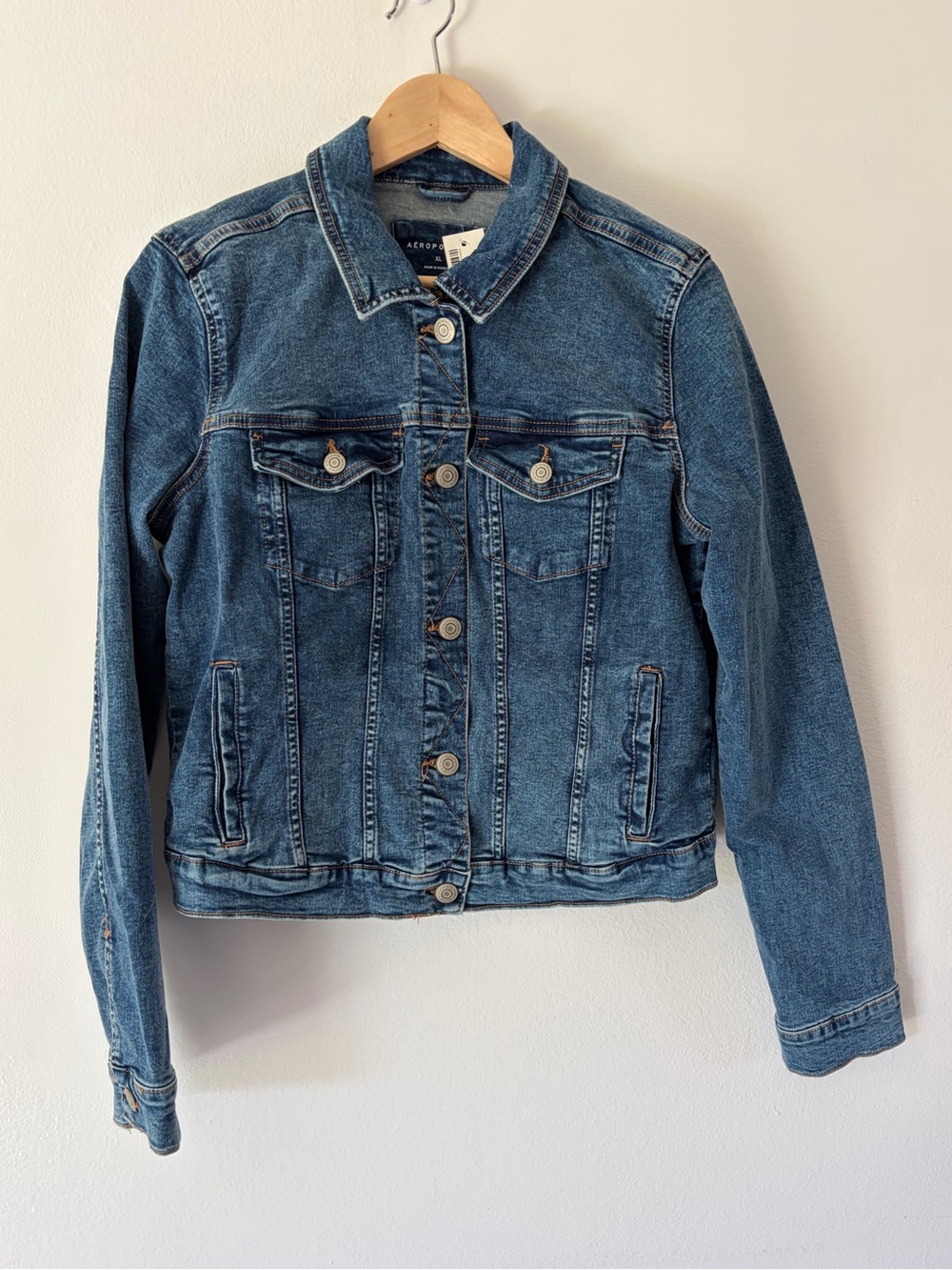 Aéropostale Seriously Stretchy Medium Wash Denim Jacket Size XL NWT